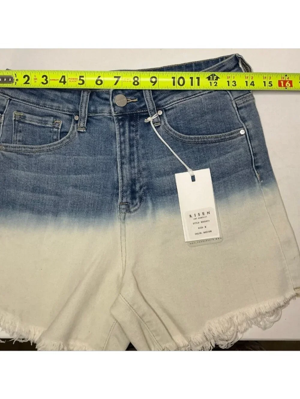 Risen High Rise shorts Ombre Frayed Size Medium NWT